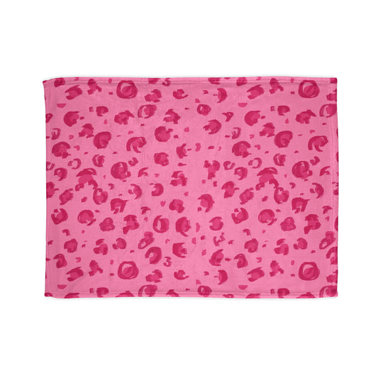 Pink Leopard Print Blanket