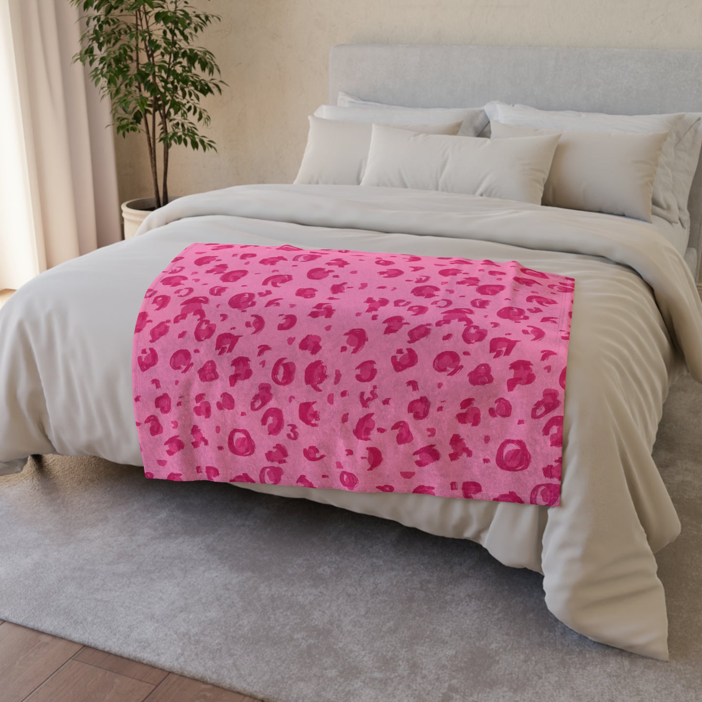 Pink Leopard Print Blanket